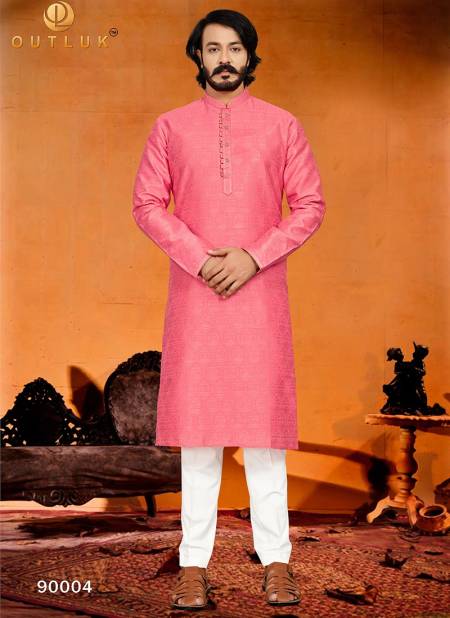 Pink Colour Outluk 90 New Latest Designer Ethnic Wear Jaquard Kurta Pajama Collection 90004